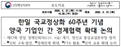 한일 국교정상화 60주년 기념 양국 기업인 간 경제협력 확대 논의